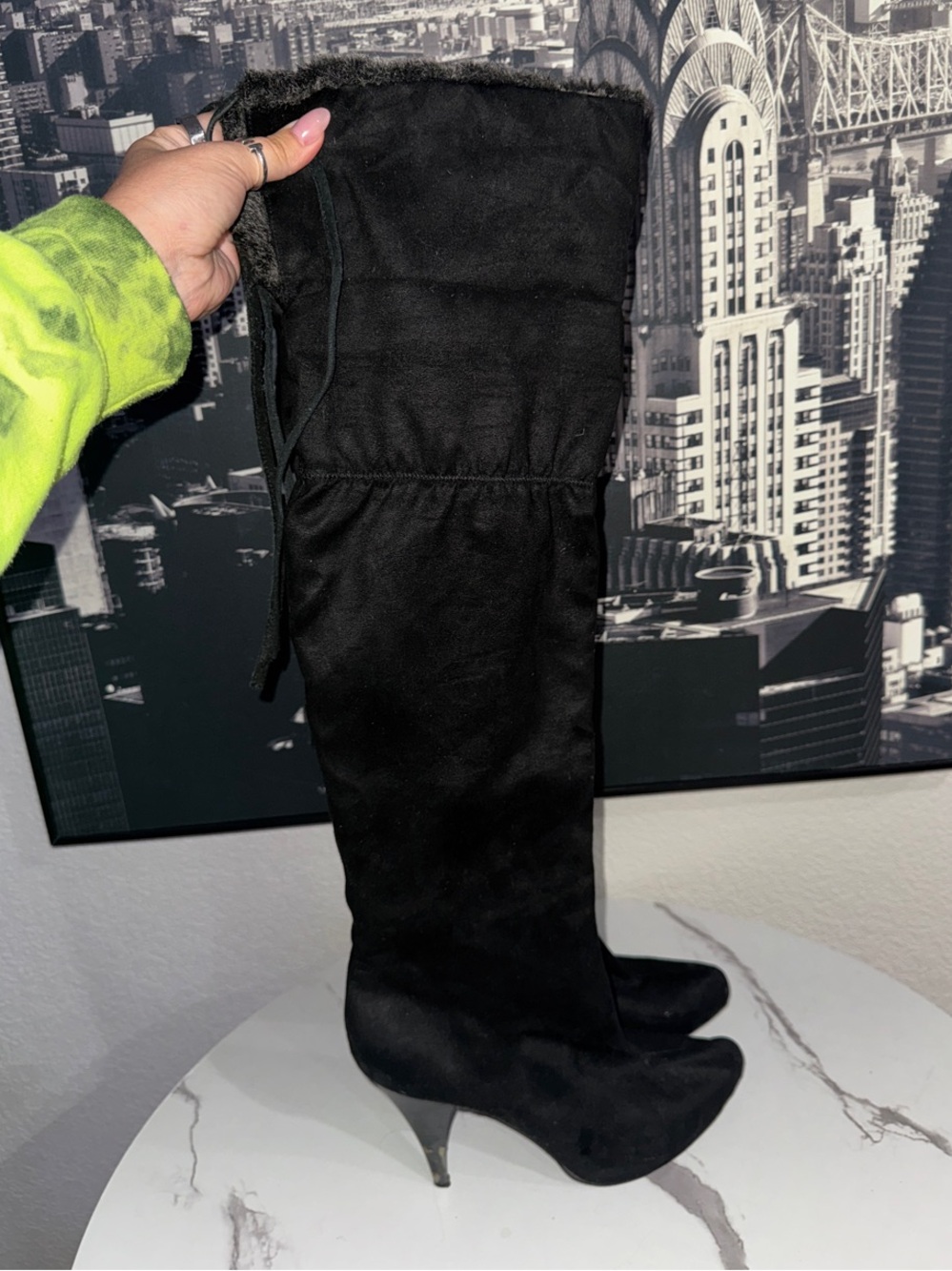 Black Over-the-Knee Stiletto Boots